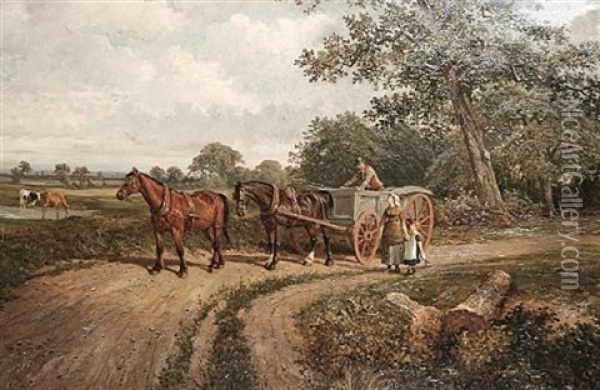 The Wayside Discussion Oil Painting - Samuel Joseph Clark