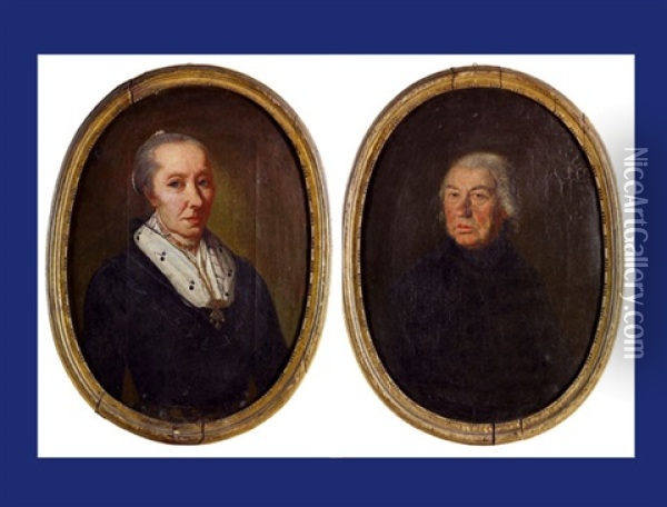 Portrait Des Landvogts Niklaus Anton Maria Imfeld (+ Portrait Of Gattin Maria Josepha Imfeld-imfeld; Pair) Oil Painting - Kaspar (Johann K.) Moos