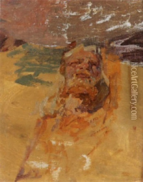 Studie Zu Einem Kopf Eines Bartigen Mannes Oil Painting - Henri-Edmond Cross