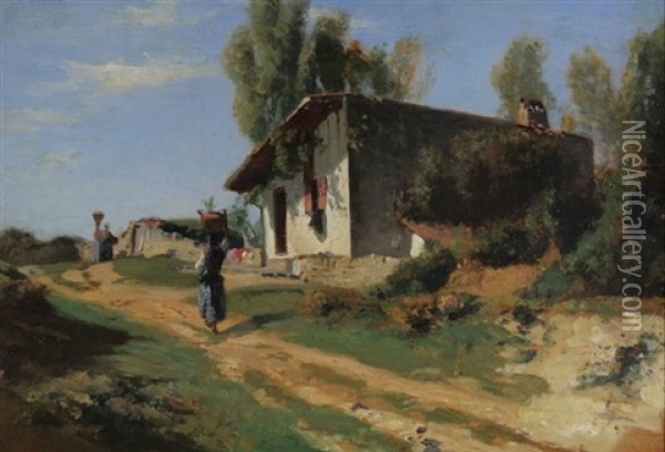 Paysage Romain Oil Painting - Albert De Meuron