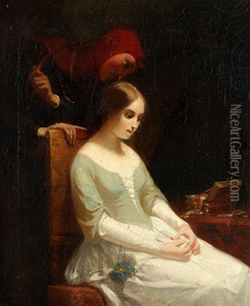Marguerite Et Mephistopheles Oil Painting - Charles Florent Leon Moreaux