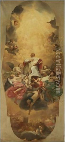 The Glory Of Saint Eusebius Oil Painting - Anton Raphael Mengs