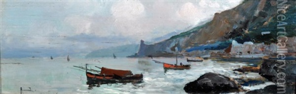 Paesaggio Marino Oil Painting - Oscar Ricciardi