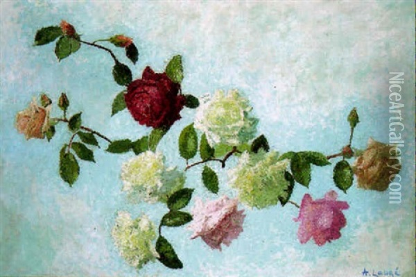 Etude De Roses Oil Painting - Achille Lauge