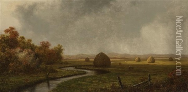 Autumn In The Marsh Oil Painting - Martin Johnson Heade