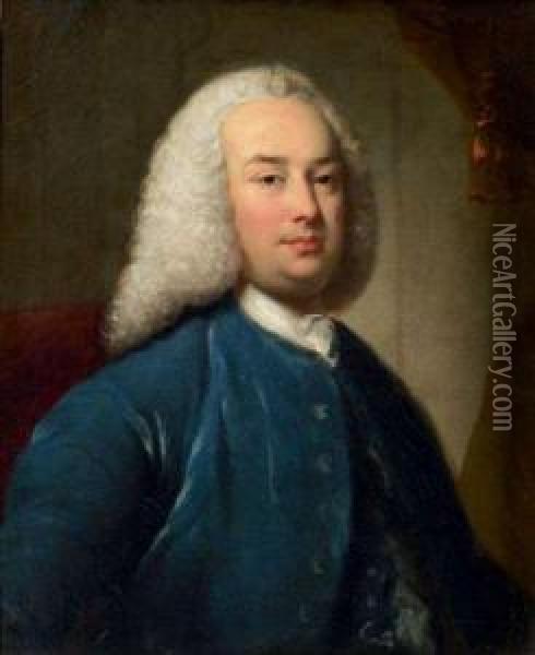 Portrait D'un Gentilhomme Anglais Oil Painting - Jean Baptiste van Loo