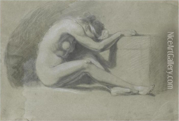 Melancholia Recto; Study Of A Male Nude Verso Oil Painting - John Opie