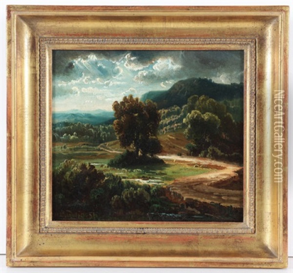 Abendliche Gewitterlandschaft Oil Painting - Heinrich Ludwig