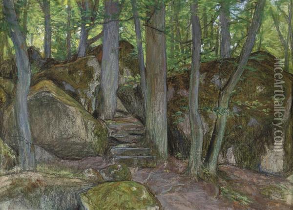 Woodland Landscape Oil Painting - Gustaf-Oskar Bjork