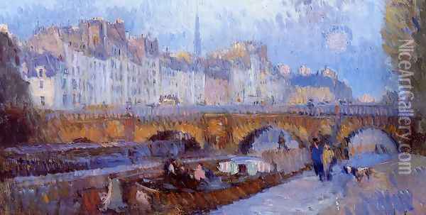 The Pont Neuf and the Monnaie Lock Oil Painting - Albert Lebourg