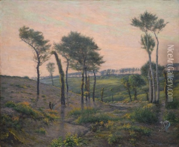 Arbres Au Couchant Dans Le Midi Oil Painting - Jean Jacques Rousseau