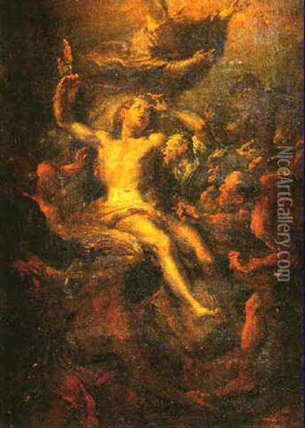 Saint Gregoire Apparaissant A Saint Troadius Pendant Son Martyre Oil Painting - Giacomo del Po