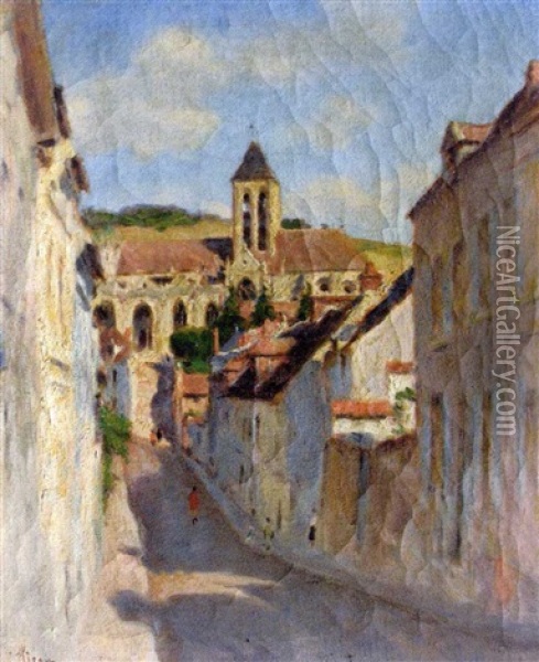 Vue De Village Oil Painting - Lucien Rene Mignon