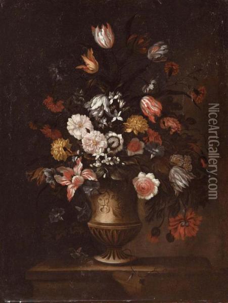 Vaso Di Fiori Oil Painting - Mario Nuzzi Mario Dei Fiori