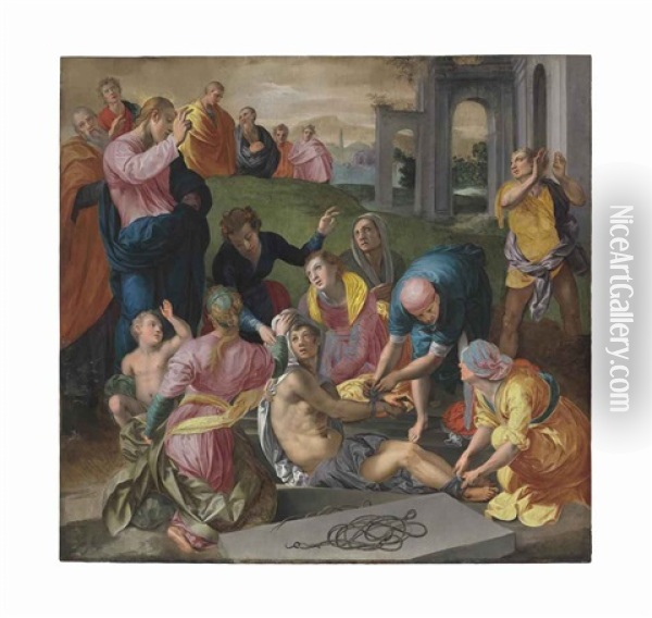 The Raising Of Lazarus Oil Painting - Mirabello Cavalori