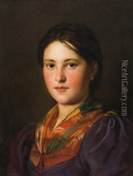Tyrolean Girl Oil Painting - Franz Von Defregger