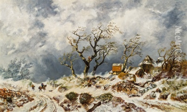 Winterlandschaft Oil Painting - Remigius Adrianus van Haanen