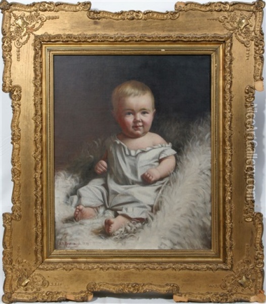 Portrait Of A Young Child Oil Painting - Aurelius Revenaugh