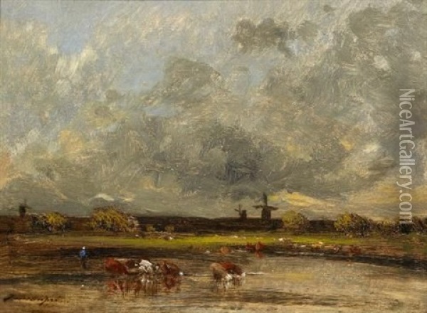 Landschaft Bei Barbizon Oil Painting - Jules Dupre