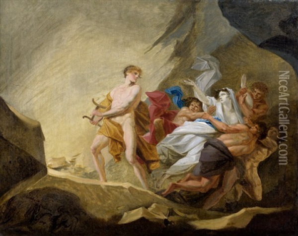 Orpheus Und Eurydike Oil Painting - Friedrich Heinrich Fueger