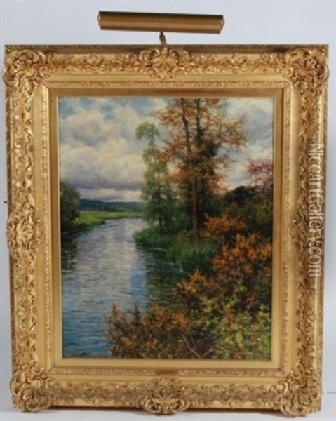 Landscape Of A Stream Oil Painting - Louis Aston Knight
