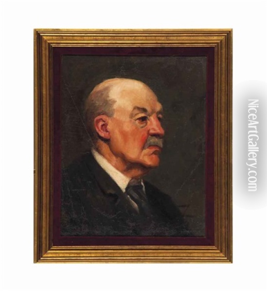 Portrait Of Winslow Homer Oil Painting - Frank Duveneck