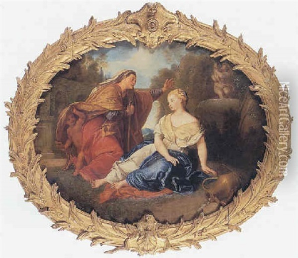 Vertumne Et Pomone Oil Painting - Charles de La Fosse