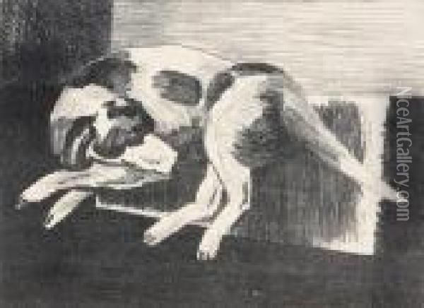 Dog Oil Painting - Walt Kuhn