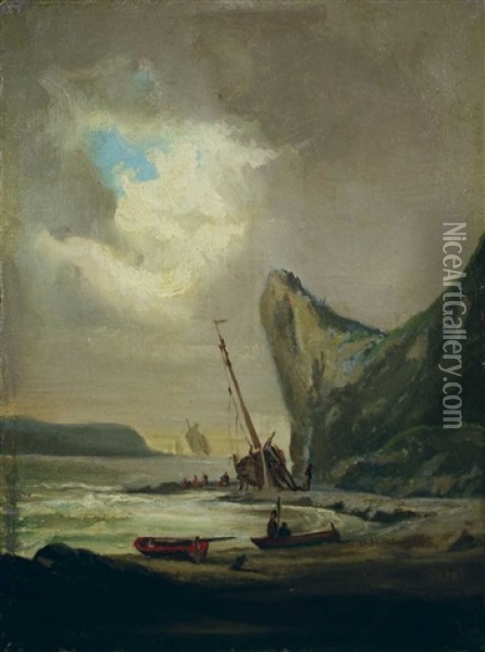 Bretonische Bucht Oil Painting - Jules Achille Noel