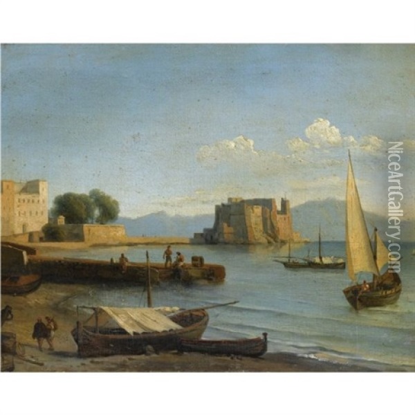 Castell Dell'ovo, Naples Oil Painting - Jean Charles Joseph Remond