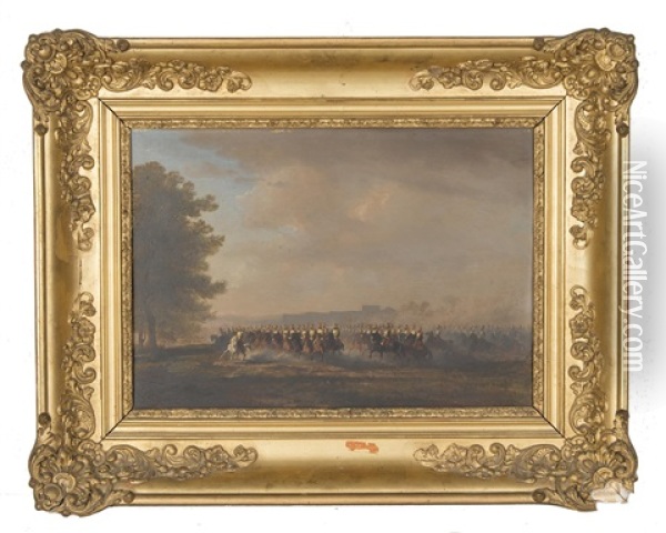 Defile De Cuirassiers Oil Painting - Charles (Jean-Ch. Ferdinand) Humbert