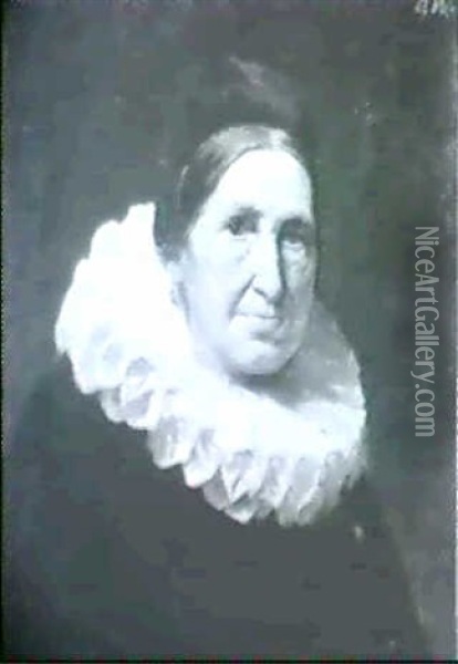 Brustportrat Einer Alten Dame Mit Muhlradkragen Oil Painting - Otto Friedrich Wolf