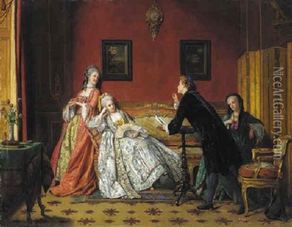 The Poestic Suitor Oil Painting - Jean Carolus