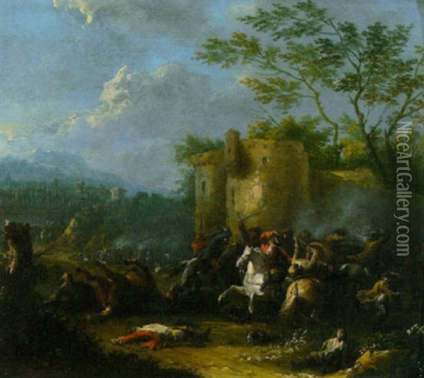 Reitergefecht Im Spanischen Erbfolgekrieg Oil Painting - Karel Breydel