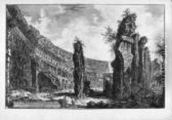 Veduta Dell'interno Dell'anfiteatro Flavio Detto Il Colosseo. Oil Painting - Giovanni Battista Piranesi