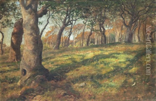 Skogsang Oil Painting - Berndt Adolf Lindholm