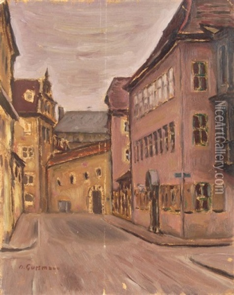 Alte Schosserga(sse) Oil Painting - Otto Gussmann