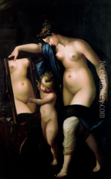 Venus Ja Amor Oil Painting - Alexander Laureus