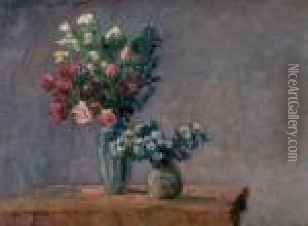 Bouquets De Fleurs Oil Painting - Louis Alphonse Abel Lauvray