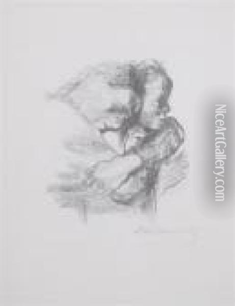 Mother And Daughter Oil Painting - Kathe Kollwitz