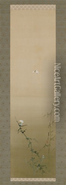 Flower And Bird Oil Painting - Shotei Watanabe