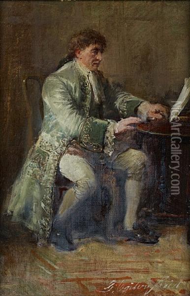 Gentleman At A Desk Oil Painting - George Ogilvy Reid