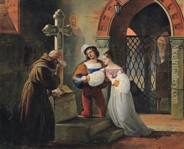 Die Hochzeit Von Romeo Und Julia Oil Painting - Francesco Hayez
