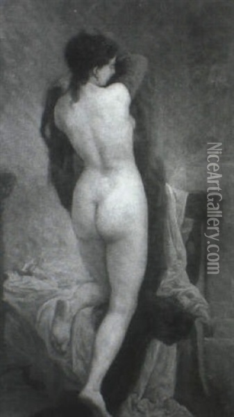 Stehender Weiblicher Akt In Ruckenansicht Oil Painting - Louis Frederic Schuetzenberger