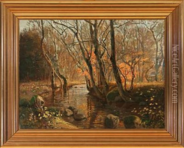 Mellem Ranglemolle, Kridsmolle (skarritsoen) November 1917 Oil Painting - Olaf Viggo Peter Langer
