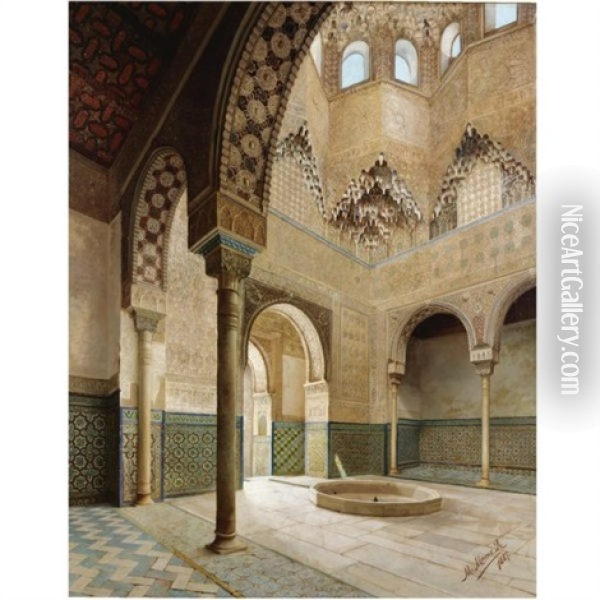 Moorish Interior Oil Painting - Matias Moreno