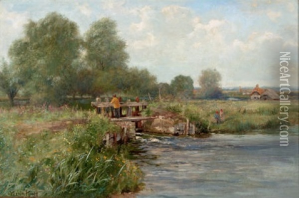 The River Thames At Pangbourne, Berkshire Oil Painting - Henry John Yeend King