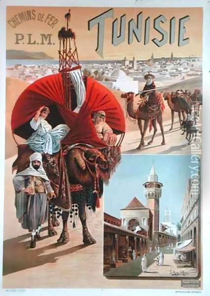 Poster advertising Tunisia Oil Painting - Hugo d' Alesi