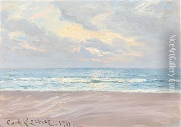 Vintermorgen. Skagens Sonderstrand Oil Painting - Carl Ludvig Thilson Locher