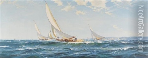 Sailing On The Solent Oil Painting - Robert McGregor